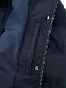 女士厚夹克，冬季新款时尚可拆卸连帽仿毛领保暖棉服外套