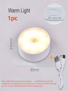 1 pieza/3 piezas/6 piezas Luz con sensor de movimiento, luz nocturna, luz de escalera, regalo creativo, lámpara de mesita de noche con 8 LED, luz nocturna recargable por USB, lámpara para estantería de estudiante (250mAh) - Multicolor - Ver 12