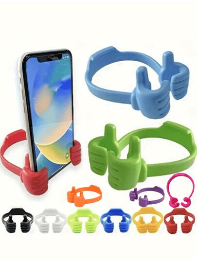 1pc Thumb Shaped Flexible Phone & Tablet Stand, Universal Mobile Phone Holder, Enjoy Movies And More On Your Phone In Bed,Color Random