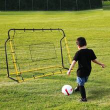 Soozier Filet de rebond de football, 184L x 123H cm, rebondisseur de football, 5 angles réglables de 60° à 90°, pour l'entraînement de football, de baseball, de basket-ball, jaune et noir - Jaune citron - Voir 2