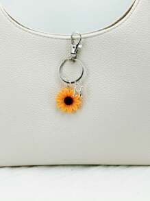 向日葵首字母钥匙扣、个性化向日葵吊坠钥匙扣、向日葵礼物、园艺礼物、自然、向日葵配饰、雏菊花礼物汽车配饰包饰学校字母可爱哥特 Y2k - 黃色 - 查看 10