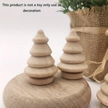 2025 可爱迷你木制圣诞树装饰 - DIY 手工家庭办公桌装饰，适用于客厅、卧室、厨房和浴室装饰 - 理想的节日礼物套装 1/5 件