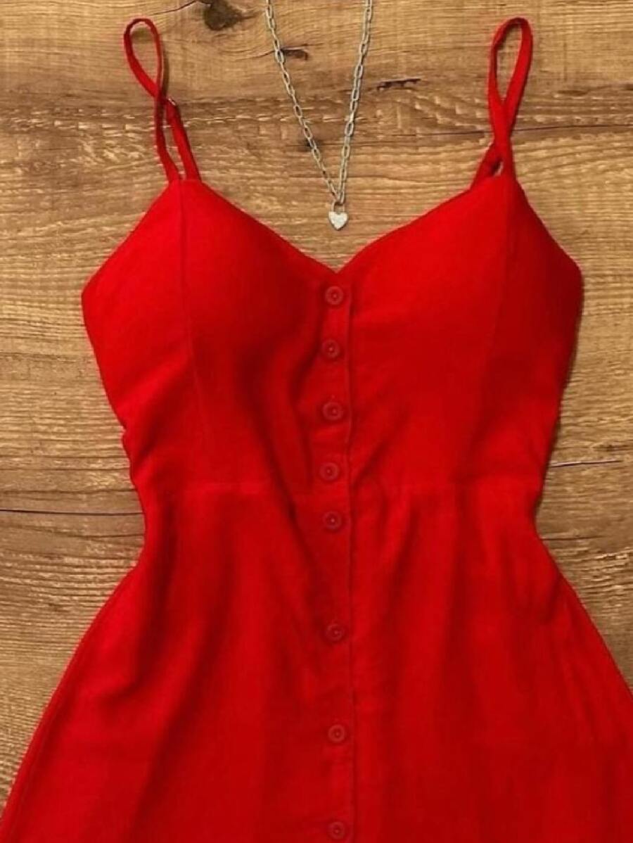Ayla Silk Dress - Red - View 1