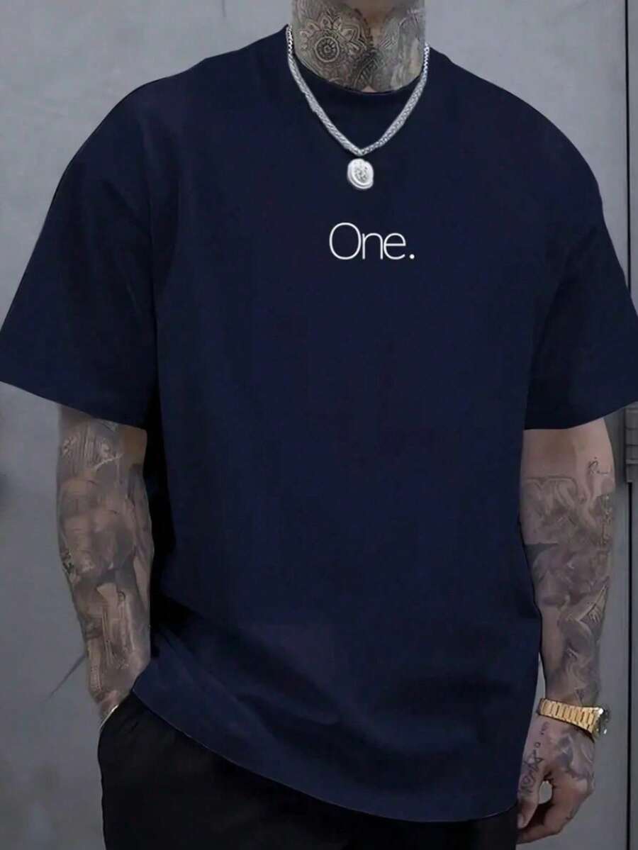 Men's T-Shirt Graphic Design Premium Cotton Shirt New Release Women's - One - Màu xanh lam - Xem 1