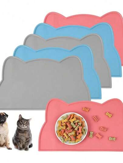 1PC Silicone Impermeável, Antiderrapante e à prova de vazamentos Pet Food Mat