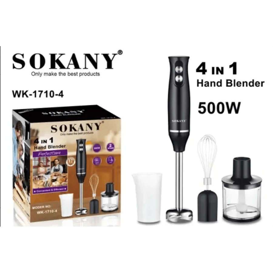 4 In 1 Electric Hand Mixer.4 In 1 Hand Mixer For Baby Food - Black - View 1