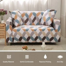 1/2/3/4 Seater Printed Stretch Sofa Cover With Pillow Cover, Sofa Cover, Washable Durable Furniture Protector