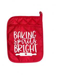 1新品圣诞隔热手套隔热垫圣诞烘焙隔热套装餐垫加厚隔热垫 - 彩色 - 查看 10