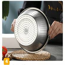 Stainless Steel Colander Strainer. Multifunctional Drain Basket Rice Washing & Draining Basket, Kitchen Tools For Fruits & Vegetables - 26CM - View 10