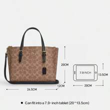 Coach Mollie 女士手提包、单肩包、大容量托特包、两用通勤包、大号购物袋 - 棕黃色拼黑色 - 查看 6