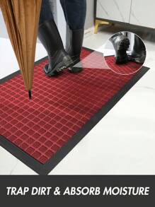 1pc Outdoor/Indoor Welcome Mat Thick & Durable Rubber Backed Entrance Door Mat ,Room Decor