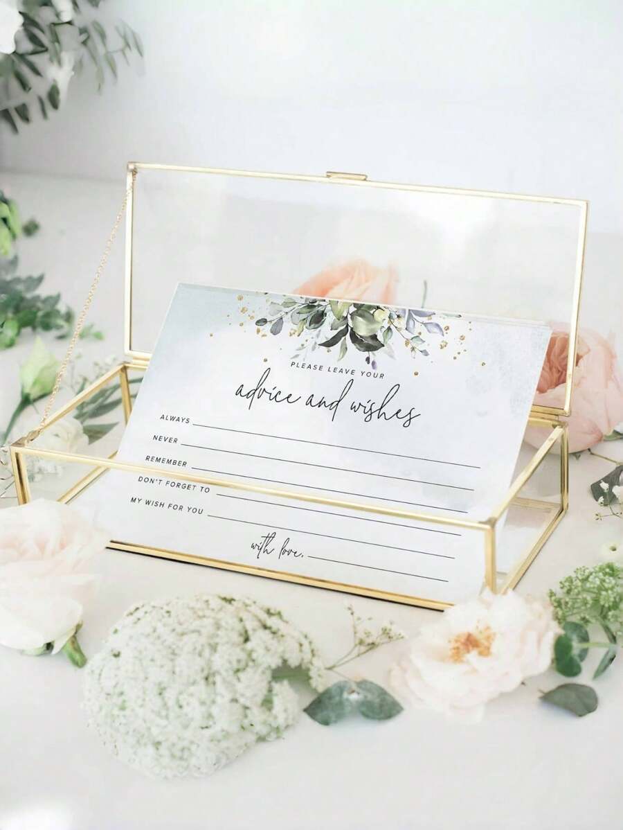 60 件/50 件/25 件 - 为新郎和新娘、新婚夫妇提供建议和祝福卡，非常适合装饰您的婚礼招待会装饰或新娘送礼会，为新娘和新娘先生提供的婚礼建议和祝福卡，新娘礼物游戏婚姻、万圣节、圣诞节、感恩节和丰收节礼物和装饰品，秋季 - 葉子 - 查看 1