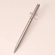 1 pezzo di penna a sfera in metallo fine, inchiostro nero, punta media da 1,0 mm e scrittura fluida, una piccola penna in metallo adatta per uomini e donne, divisa della polizia, ufficio e affari.