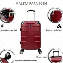 Maleta De Viaje Pequeña Para 10 Kg Con Llantas Dobles Impermeable - Rojo - Ver 2