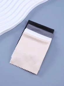4 件装纯色锯齿边便携式眼镜清洁布 - 混色 - 查看 2