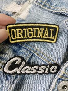 1 Set Of 2pcs Original Classic English Letter Embroidery Patch Iron On Patches Clothing Decoration Badge Cloth Stickers DIY Suitable For Backpacks, Jeans, Jackets, T-Shirts, Hats, Dresses, Etc