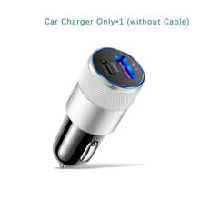 PD快充车载手机充电器【迷你金属款】双口3.1A USB-A+Type-C车载插头，配备1根2米长USB-A转Type-C快充数据连接线，兼容 16/16Pro、15/15Pro，三星Galaxy S23/S22/S21/S20/S10 Plus，Pixel 7/6 - 彩色 - 查看 10