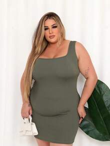 Plus Size Midi Dress In Ana Fabric - 綠色 - 查看 2