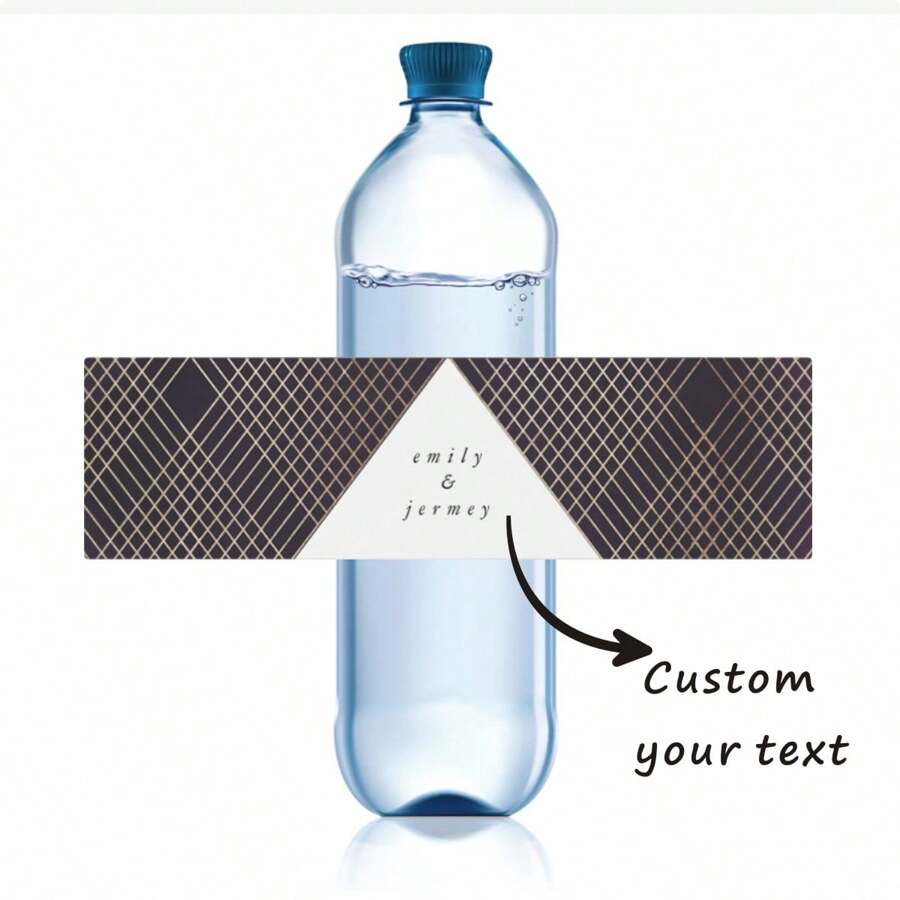 30 Pcs Custom Water Bottle Labels Stickers Self Adhesive Candy Wrap Bridal Shower Decor Personalized Text - Multicolor - View 1