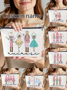 1pc Túi đựng mỹ phẩm quà tặng kẹp hạt dẻ có tên cá nhân, Quà tặng múa ba lê kẹp hạt dẻ tùy chỉnh, Quà tặng phụ kiện sáng tạo tùy chỉnh Túi có khóa kéo, Quà tặng cho người yêu khiêu vũ, Túi quà tặng cho giáo viên khiêu vũ dành cho phụ nữ - Nhiều màu - Xem 2