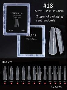 Boxed 120pcs Transparent Nail Extension Dual Mold  Artificial Nail Form Almond Square Pointed Coffin Full Cover Nail Prolong Mold With Scale Manicure Tools For DIY Salon Nail Extension