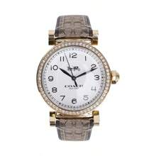 Coach 女士复古帆布石英表，优雅复古棕色时计，送给女性的礼物 - 卡其色 - 查看 1