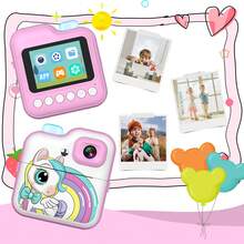 适合 3-12 岁儿童的即时相机，儿童男孩女孩生日圣诞礼物 2.4 英寸屏幕，1080P 高清摄像机儿童即时打印数码相机 - 彩色 - 查看 3