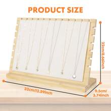 PinkSheep Jewelry Organizer Stand Wood Necklace Holders Hanging Display Rack Stand White