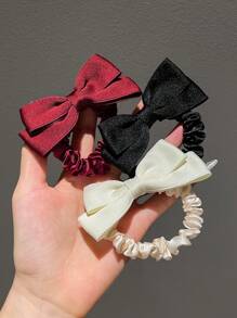 1/3件装 女士时尚优雅可爱兔耳毛绒发圈，弹性柔软，冬季女士配饰，适合日常和派对佩戴，女士发饰，女士配饰，送她的礼物，马尾辫，发圈，橡皮筋，发绳，弹力发圈头饰 - 彩色 - 查看 7