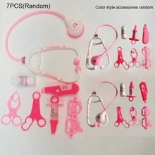 Conjunto de 7 piezas de juguetes simulados para médico y familia: maletín disfrazado de médico, rompecabezas de juguete para niños, accesorios de juego educativos, adecuado para niños de 3 a 6 años en juegos de rol (El color y los accesorios de estilo son aleatorios) - Multicolor - Ver 8