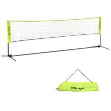 SPORTNOW Filet de badminton, filet portable pour volley-ball, pickleball et tennis, hauteur ajustable de 107 à 155 cm, avec sac de transport, cadre métallique, noir, jaune - Jaune citron - Voir 1