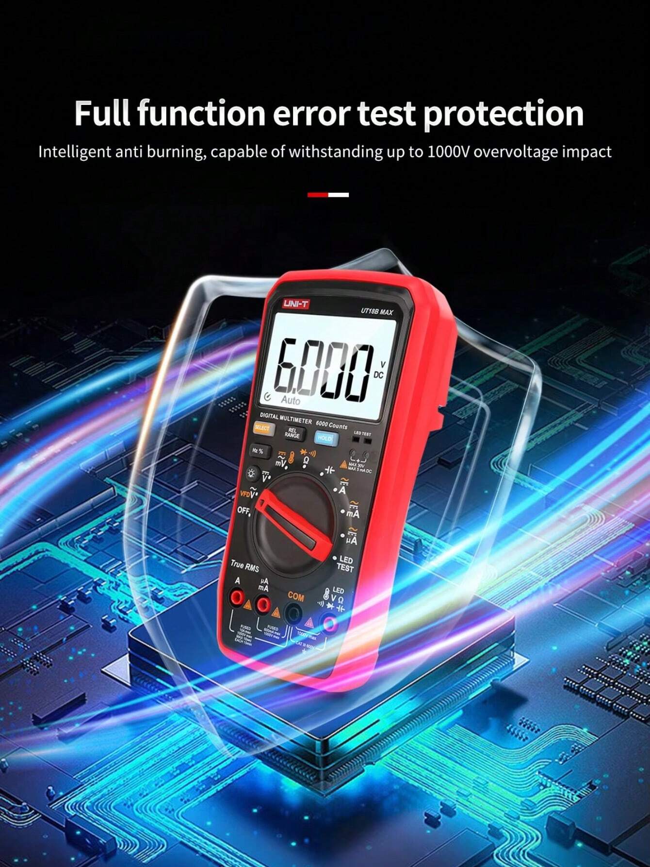 UNITUT17B MAX Digital Multimeter VFD AC Ammeter Voltmeter Resistance