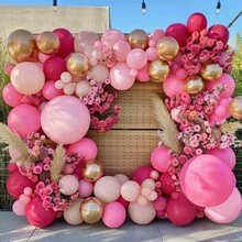 81 件/套气球花环套装，18/12/10/5 英寸双填充浅蓝色、浅黄色、沙白色气球，适用于生日派对、性别公开派对、毕业订婚、新娘派对、送礼派对、单身主题派对装饰 - 彩色 - 查看 8