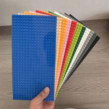 6pcs16*32规格经典底板，兼容各大积木品牌，用于场景房间装饰布置和DIY积木玩具房间装饰，节日礼物（颜色随机），蓝色建筑，彩色积木， - 彩色 - 查看 11