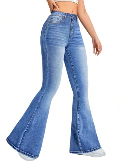 Classic Vintage Flared Jeans For Teen Girl