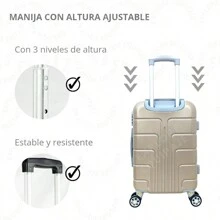 Maleta Rígida De 20 Pulgadas Llantas Dobles Desmontables Impermeable De Mano - Dorado - Ver 5