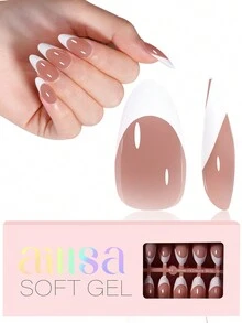 120 件短杏仁色/超短棺材色/长棺材色/长细高跟色/短方形法式指甲片，15 种尺寸深裸粉色法式亚克力假指甲，适用于美甲 DIY 和美甲沙龙按压指甲用品 - 藕粉色 - 查看 14