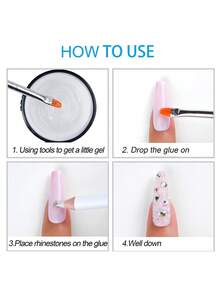 1 盒/12 格 3D 水钻指甲装饰工具套装，免费镊子和水钻尖笔，美甲混合搭配配件 DIY 美甲配件蜗牛宝石蜗牛用品 - 彩色 - 查看 5