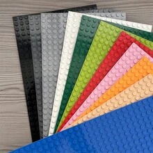 6pcs16*32规格经典底板，兼容各大积木品牌，用于场景房间装饰布置和DIY积木玩具房间装饰，节日礼物（颜色随机），蓝色建筑，彩色积木， - 彩色 - 查看 3