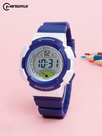MINGRUI 名瑞暢銷兒童手錶，休閒時尚夜光計時秒表，3ATM防水多功能電子手錶，男女適用