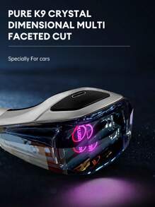 Acodo 适用于丰田汽车的水晶换档头和 7 色 LED 灯换档旋钮，即插即用，侧面端口，握感舒适，防刮擦 - 銀黑色 - 查看 6