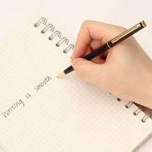 1pc Fine Metal Ballpoint Pen, Black Ink, 1.0 Mm Medium Tip And Smooth Writing, And Small Metal Pen Is Suitable For Male And Female Police Uniform Office Business. Back To School - Black - View 8