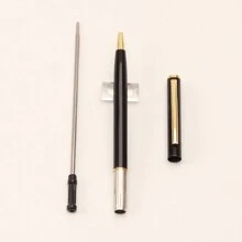 1pc Fine Metal Ballpoint Pen, Black Ink, 1.0 Mm Medium Tip And Smooth Writing, And Small Metal Pen Is Suitable For Male And Female Police Uniform Office Business. Back To School - Black - View 9