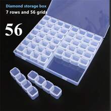 1 hộp đựng kim cương DIY nhiều ngăn trong suốt đựng hạt pha lê, đồ trang sức, đồ làm móng - Trong sáng - Xem 9