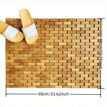 Tre tự nhiên Chống trượt Thảm nhà tắm , Dày lên Cây tre Chặn Tấm lót Đối với Phòng tắm - Màu vàng - Xem 2