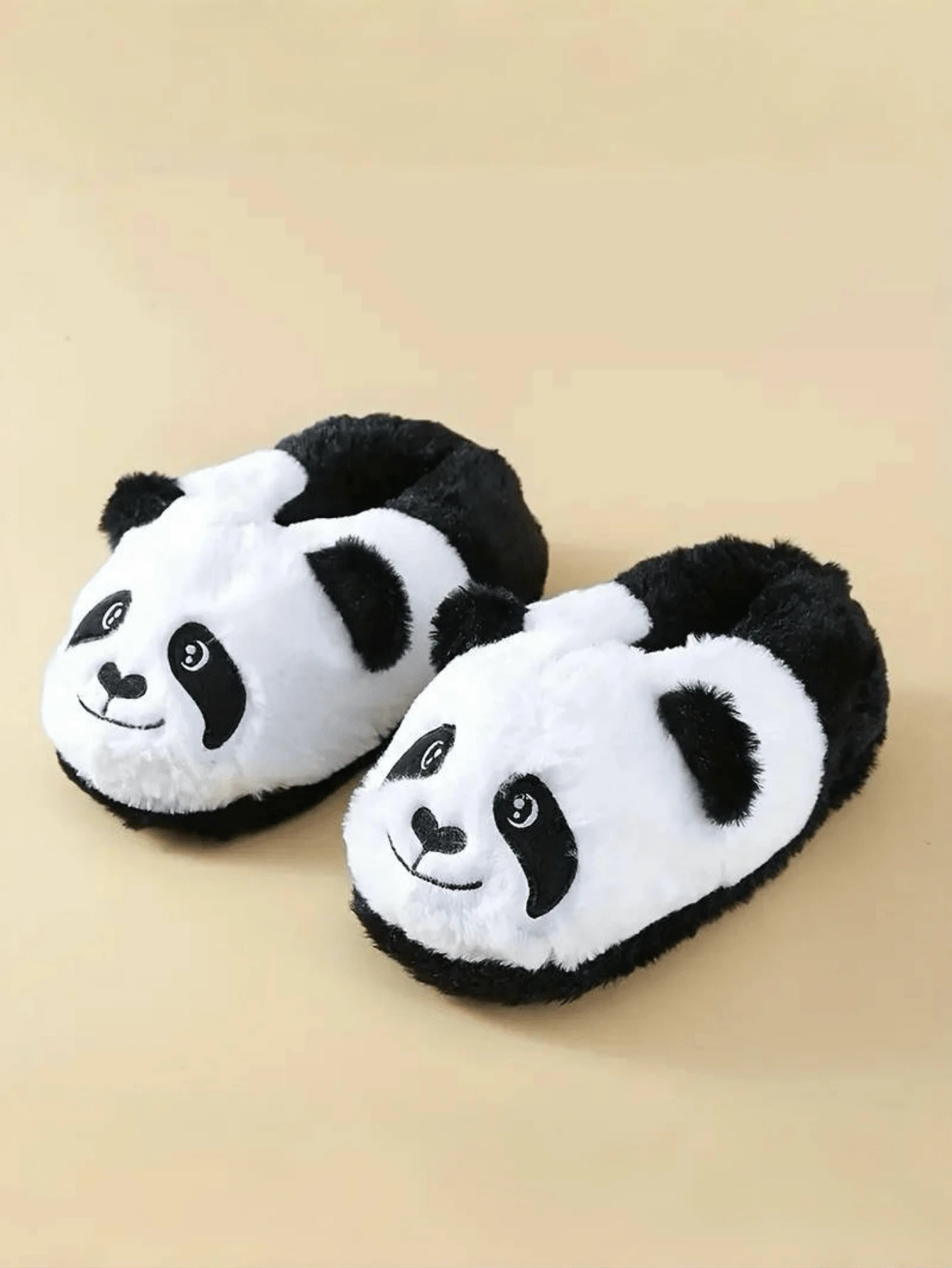 Giày đi trong nhà hình gấu trúc dễ thương cho bé trai, giày đi bộ đế mềm chống trượt thoải mái trong nhà, xuân thu đông - Đen và trắng - Xem 1