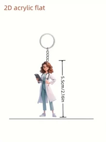 Móc khóa hình bác sĩ nữ bằng acrylic - Móc khóa phong cách tối giản lấy cảm hứng từ bác sĩ, món quà dành cho các chuyên gia y tế, phụ kiện túi xách, phụ kiện xe hơi, quà tặng dễ thương phong cách Gothic Y2K cho mẹ, cha, lễ tốt nghiệp và giáo viên. - Nhiều màu - Xem 5