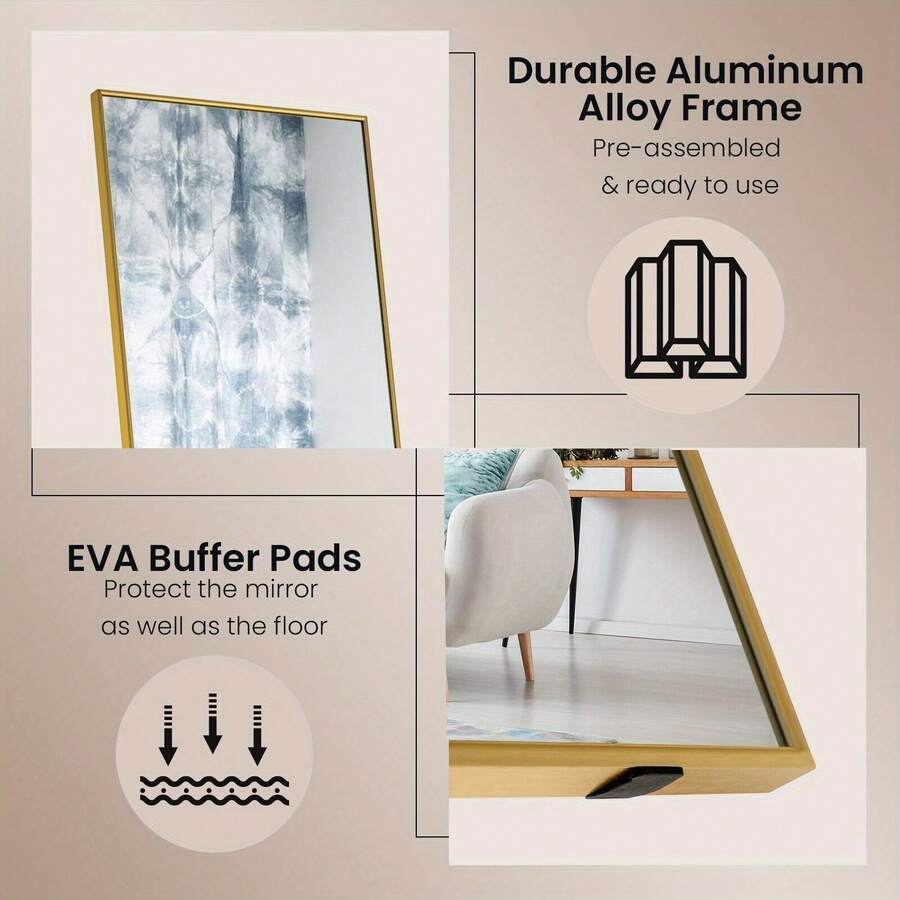 Full Length Mirror Rectangular Dressing Mirror FloorStanding Or WallMounted SHEIN UK