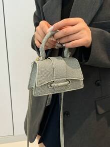 Bolso de mano de alta calidad, minibolso cuadrado, versátil y de unicolor para mujer.