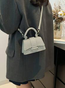 Bolso de mano de alta calidad, minibolso cuadrado, versátil y de unicolor para mujer.